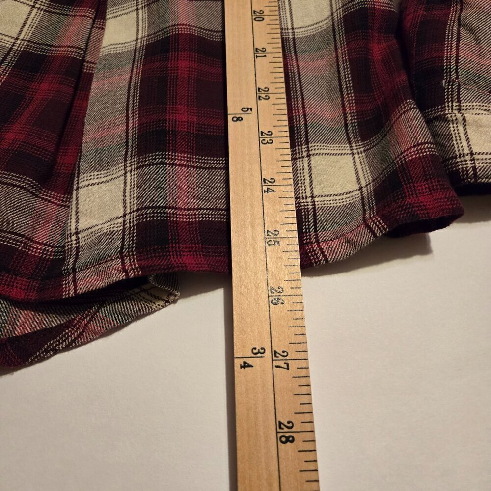 Wild Blue Sadie Robertson Red Plaid Cardigan Completer Shirt Top Sz S - Picture 13 of 16